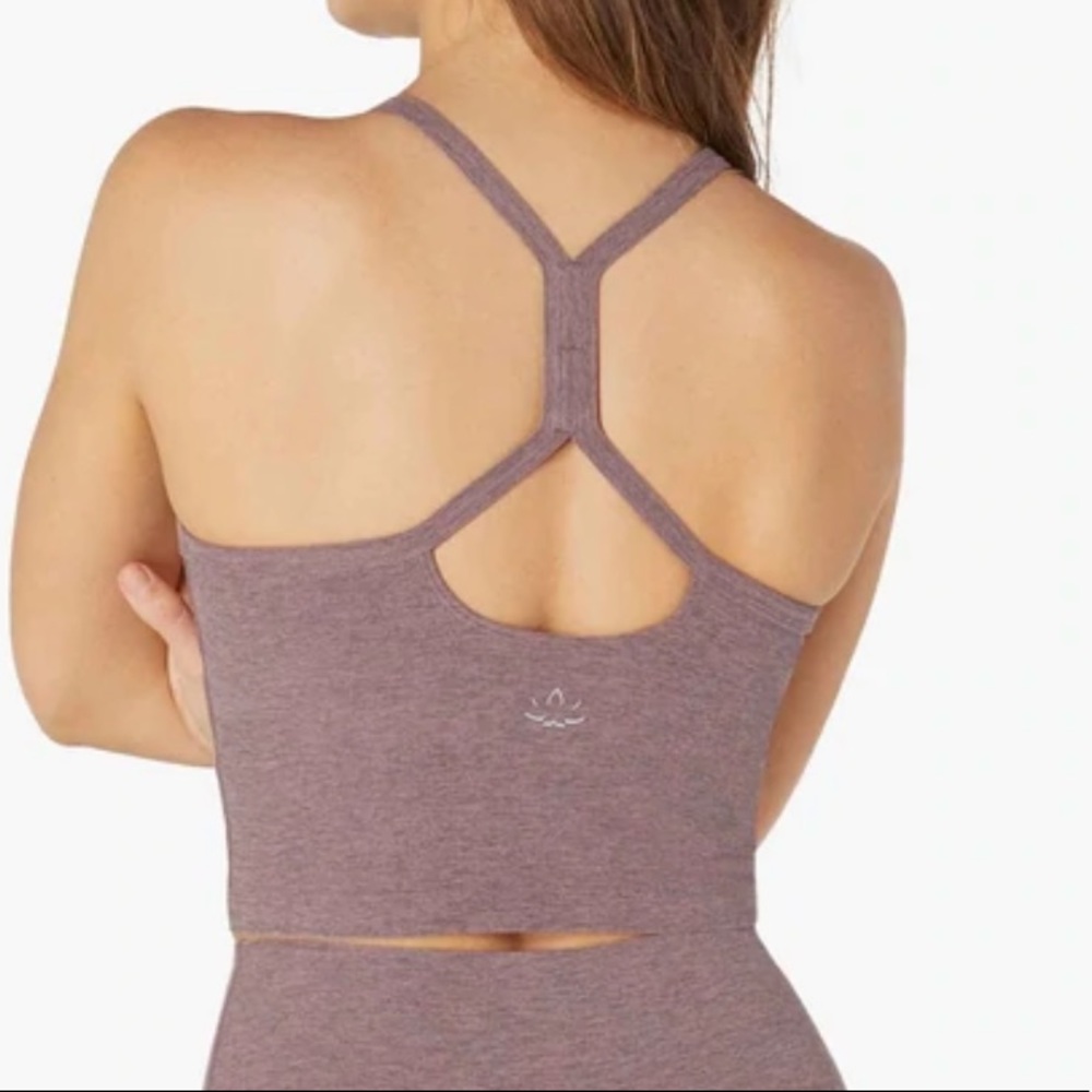 Beyond Yoga Spacedye Slim Racerback Crop in Dusty Mauve